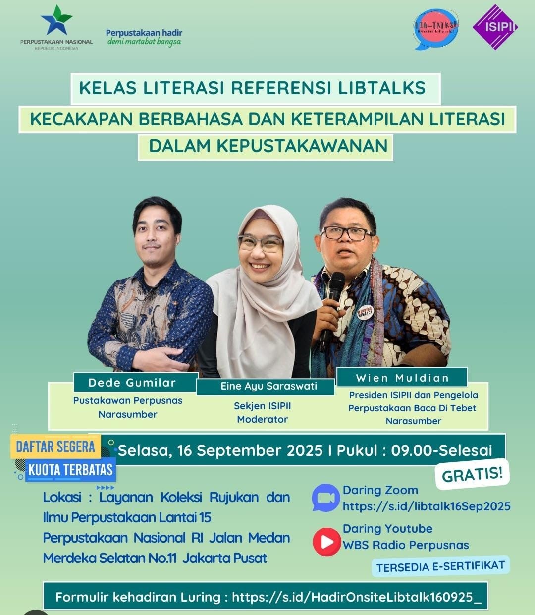 Read more about the article Kelas Literasi Referensi Libtalks: Kecakapan Berbahasa dan Literasi dalam kepuastakawanan